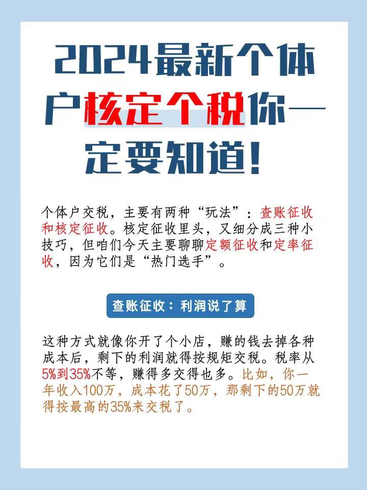 阜新2024最新个体户核定个税你一定要知道！